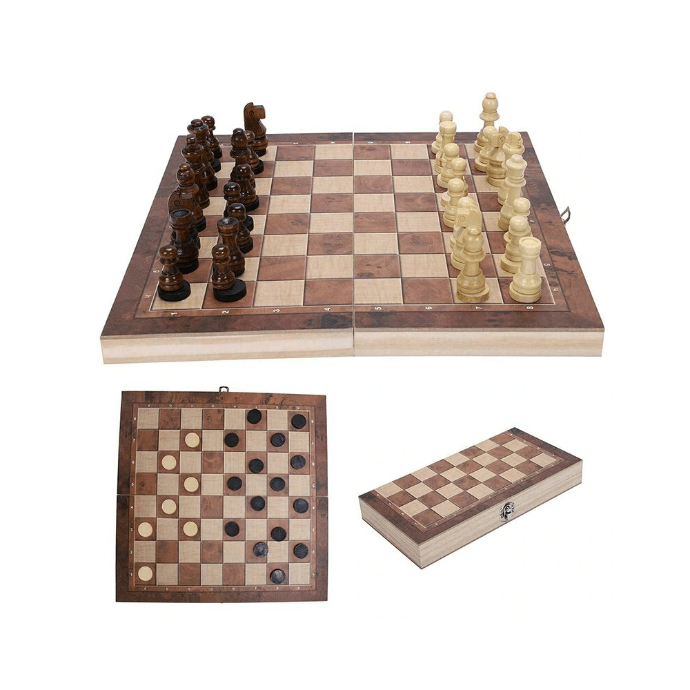 votre kit de jeux de société : échiquier, dames et backgammon en bois votre kit de jeux de société : échiquier, dames et backgammon en bois
