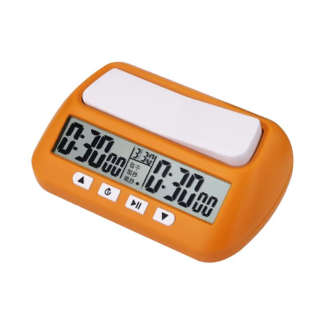 Minuteur électronique pour compétition jeu d'échecs couleur jaune orangé