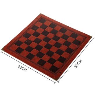 Echiquier effet cuir et mise en relief du damier rouge