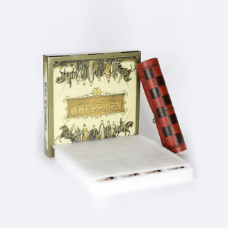 Contenu de votre jeu d'échec cuir des chevaliers rouge