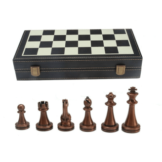 Coffret Jeu d'échecs effet cuir