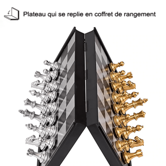 plateau de jeu d'échecs qui se replie pour transport facile