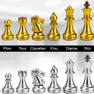 pièces du pion au roi jeu d'échec pour la réussite scolaire