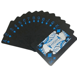 Jeu de cartes noires, bleues et argent