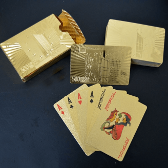 Jeu de cartes dorées décor europe